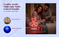 RGB dimmable night light, portable, rechargeable, ideal gift