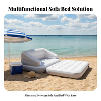 Double transformable Air Bed Indoor & Outdoor Use Flocked Air Lounger for Families