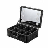Professional Makeup Expert Case Adjustable Brightness LED Makeup Case Two Trays for Wedding