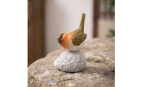 Bird Statue with Stone Look Base Carved Bird Figurine with Stone Realistic for Patio