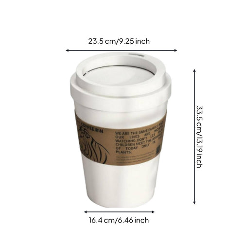 Coffee Cup Trash Can Decorative Desktop Trash Can Stylish Look Desktop Paper Bin for Living Room, Bedroom, Washroom