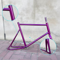 Steel Fixie Frame with Fork Classic Fixed Gear Bike Frameset Minimalist Fixed-Gear Cycle Frame Lightweight for City Riders