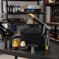 Car Wash Hose Spray Gun Metal Hose Reel Watering Nozzle Tap Water Compatible For Garden Watering