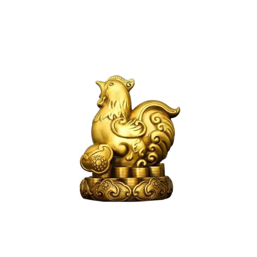Rooster Statue with Pedestal Polished Rooster Statue Sculpted for Office