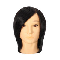 Black Human Hair Mannequin Head Multifunctional Mannequin Head with Stand Realistic Light Brown Thick for Apprentices
