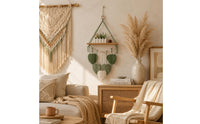 Macrame Wall Shelf Handmade Macrame Hanging Shelf Tassel Design for Bedroom