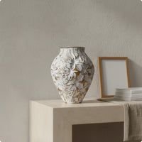 Embossed Metal Vase Luxury Feel Metal Vase Artistic Decorative Home Decor for Living Room