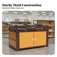 High Load Capacity Sales Marketing Cart Easy Assembly Display Counter with Storage Heavy Duty Display Table for Retailers, Shop Owners, Vendors, Clothing Shop S, Supermarkets, Street Markets, Trade Exhibition S