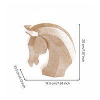 Horse Head Sculpture Distressed Finish House Decoration Stable Base Home Decor for Entryway, Bedroom