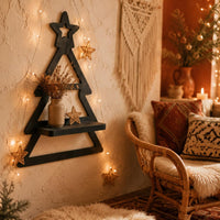 Wooden Christmas Shelf Decorative Home Decor Minimalist for Holiday Display