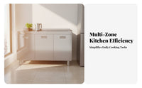 Waterproof Stainless Steel Kitchen Cabinet Easy to Clean Freestanding Kitchen Base Unit Rust-Resistant 2-Door Storage Cabinet Metal Legs Food-Grade Material for Homeowners, Interior Design Enthusiasts, Dining Room, Restaurant, Hallway, Entryway