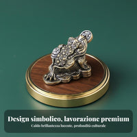 Feng Shui Wealth Frog Tea Pet Golden Toad Figurine Vintage Design