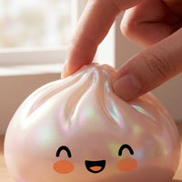 Stress-Relief Steamed Bun Compress Toy Cute Bun Compress Toy Soft Pearly for Children, Adults, Office, Desk
