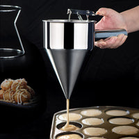 Stainless Steel Cone Batter Funnel with Stand for Takoyaki