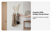 foliageShaped Hook Rack No-Drill Installation Wall Hanger Nordic design for Renters