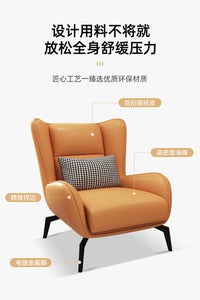 北欧单人沙发轻奢极简靠背椅小户型客厅现代简约科技布休闲老虎椅 【耐磨猫抓皮】高级灰