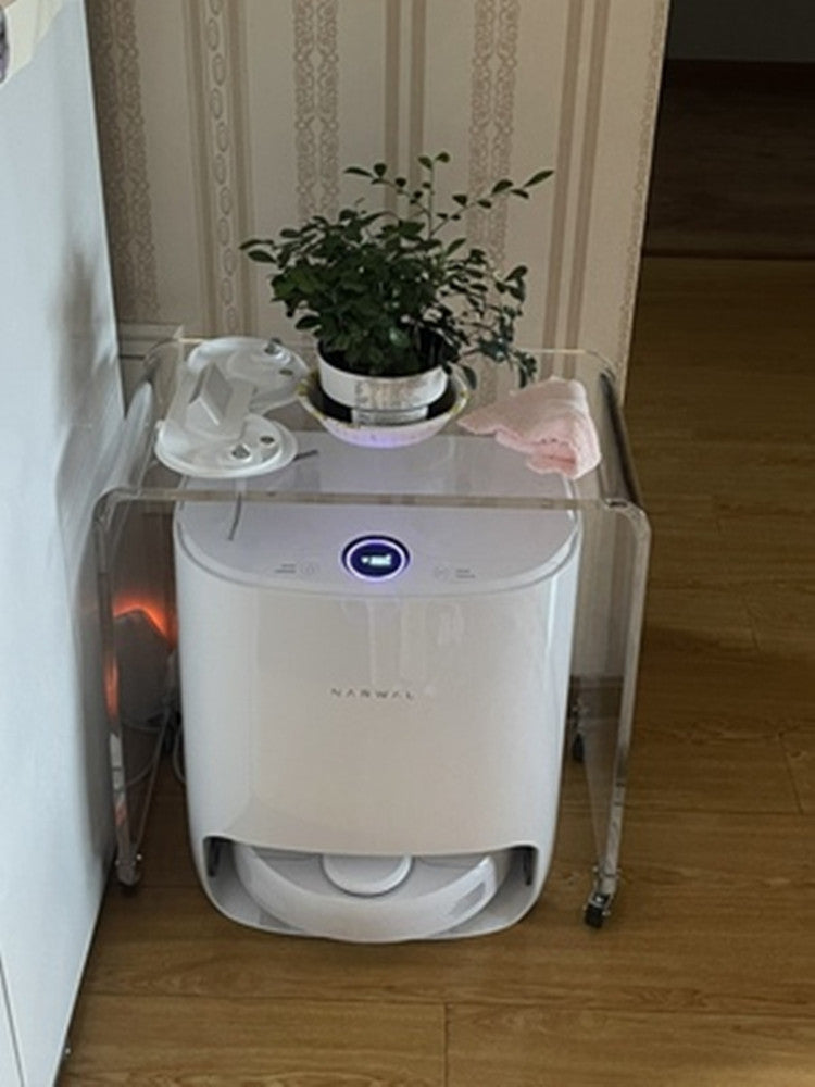 亚克力透明置物架客厅沙发边几床头柜茶几卧室床头柜带轮子收纳架