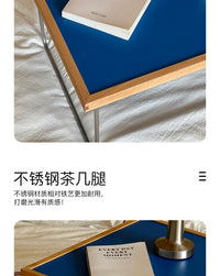 中古风包豪斯不锈钢小茶几小户型网红床上客厅边几极简飘窗小桌子 白色