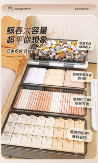 无印MUJ日本床底收纳箱扁平家用周转箱带轮抽屉衣服储物箱整理箱 透明灰【62*40.5*18cm】特厚❤收纳玩具/书本