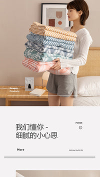 洁丽雅全棉三层纱布毛巾被纯棉夏季单人办公室午睡毯毛毯沙发盖毯