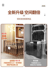 化妆品收纳盒梳妆台桌面护肤品防尘柜桌下面透明抽屉式面膜置物架