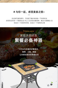 户外铸铝桌椅庭院露天瓷砖长桌别墅花园阳台茶桌室外防水铁艺桌子