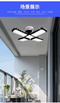 Black Diamond Folding Garage Light 4-Blade LED Bulb