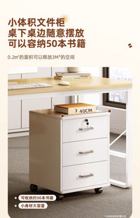 Lockable Mobile Filing Cabinet with 3 Shelves