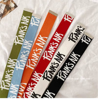 Canvas Belt for Women and Men - Casual, Letter Design, Double Ring Buckle