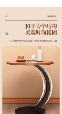 Round Side Table with Storage, Metal Frame, for Office or Living Room