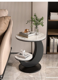 Modern Italian Style Round Coffee Table with Marble Top