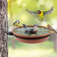 Hanging Bird Feeder and Bath Tray Set with Birdhouse, Garden Outdoor