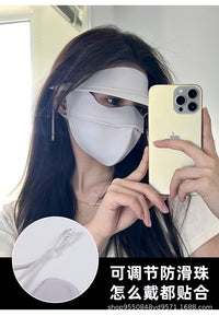 Banana Under Black Glue Sunscreen Ice Silk Breathable Face Mask for Cycling Women