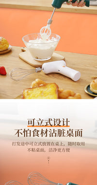 Electric Egg Beater Mixer with Stainless Steel Attachments
