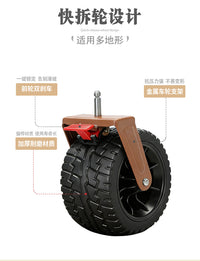 Beilala Folding Four-Wheel Camping Cart with Push Handle for Outdoor, Picnic, Market