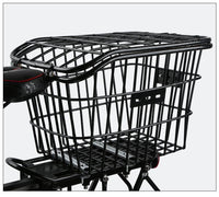 Mountain Bike Rear Basket with Rack, Lid, Reflector, and Straps