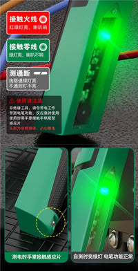 Green Forest Wire Stripper Pliers Electrician Special with Voltage Testing Ten-in-One Needle Nose Pliers