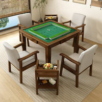 Handcrafted Multi-functional Solid Wood Mahjong Table for Elderly Activity Centers