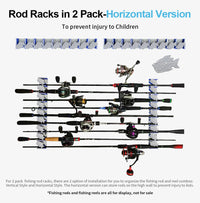 Wall-Mounted Fishing Rod Rack, 9-Hole, ABS Material