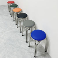 Thickened Stainless Steel Stool, Light Luxury Home Dining Stool, Modern Minimalist Round Stool, Stackable