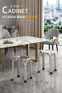 Extra-Thick Stainless Steel Stool for Home Restaurant, Modern Minimalist Stackable