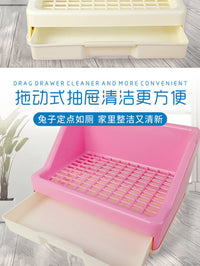 High-Sided Rabbit Litter Box with Drawer