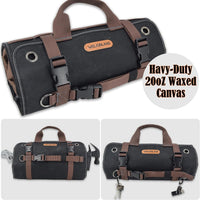 Cross-Border Electrician Tool Roll-Up Bag, Multi-Functional Canvas Hardware Storage, Oxford Cloth