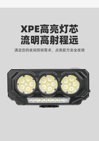 High Brightness Bicycle Front Light, Rotating ABS, 15 LEDs, High/Low Beam with Horn