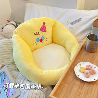Cute Cartoon Lounge Chair Cushion for Dorm, Bay Window, and Tatami