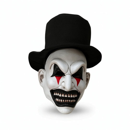 Latex Mask with Top Hat Sculpted Scary Clown Mask Realistic for Adults