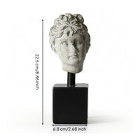 Bust with Pedestal Tabletop Resin Bust Minimalist for Bookshelf, Living Room