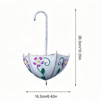 Umbrella Wall Planter Rustic Metal Finish Hanging Basket Hand Painted Metal Planter Basket for Outdoor