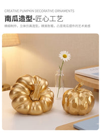 Nordic Style Gold Resin Pumpkin Decorative Ornament