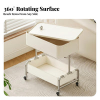 3-Tier Rolling Shelf with Tabletop Lockable Wheels Side Table Space Saving